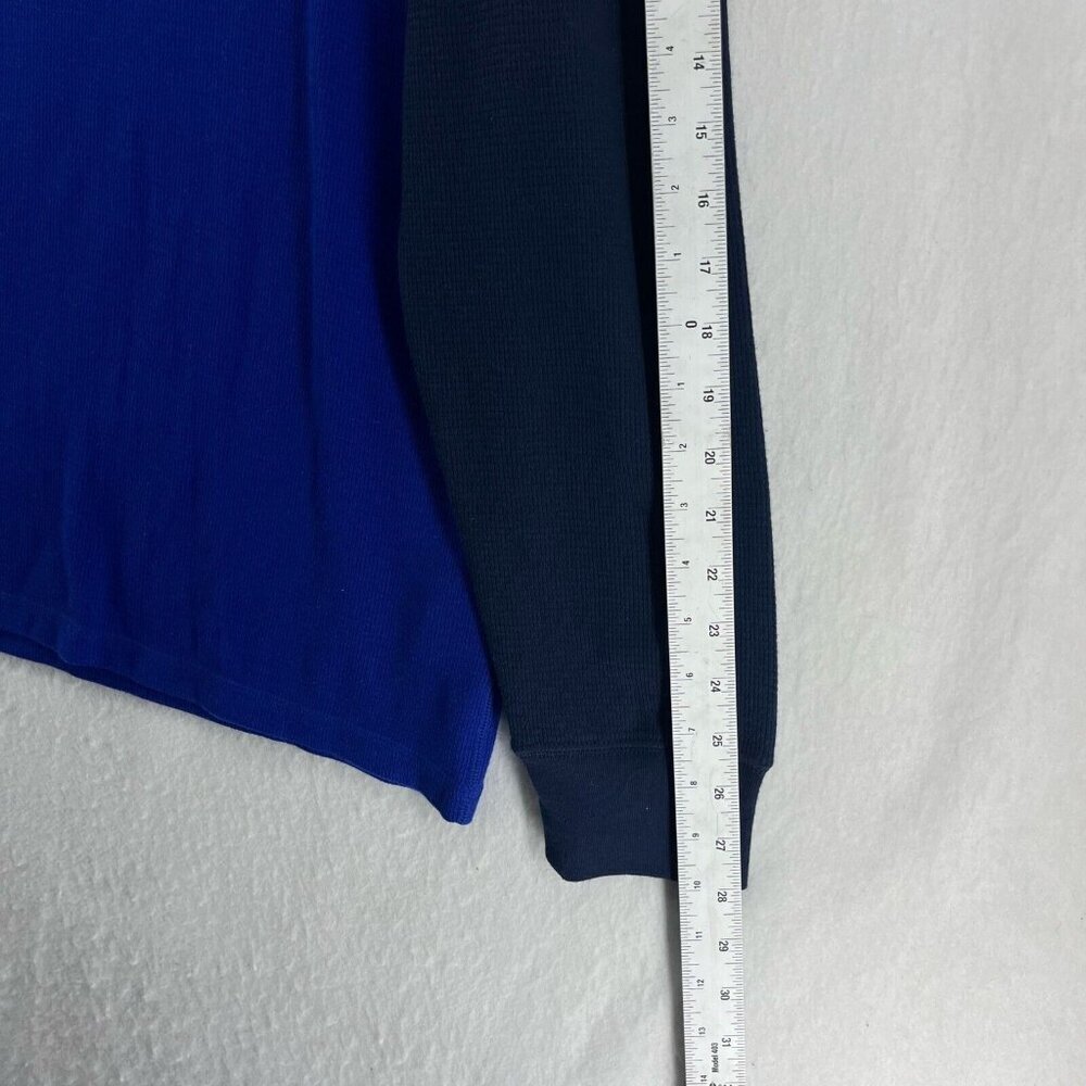 Polo Ralph Lauren Sleepshirt Men's L Blue Navy Colorblock Thermal Waffle Knit - Picture 6 of 13
